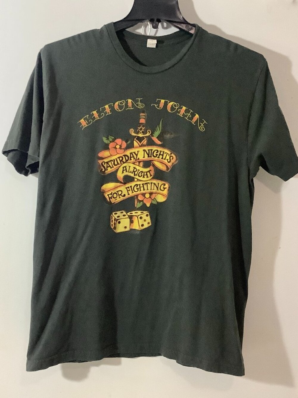 Elton John Tee Short Sleeve Black with design. Collectable